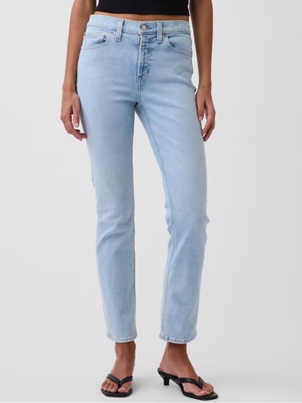 GAP Vintage Slim Jeans 33x16R Light Wash Distressed Mid Rise Straight Leg Denim